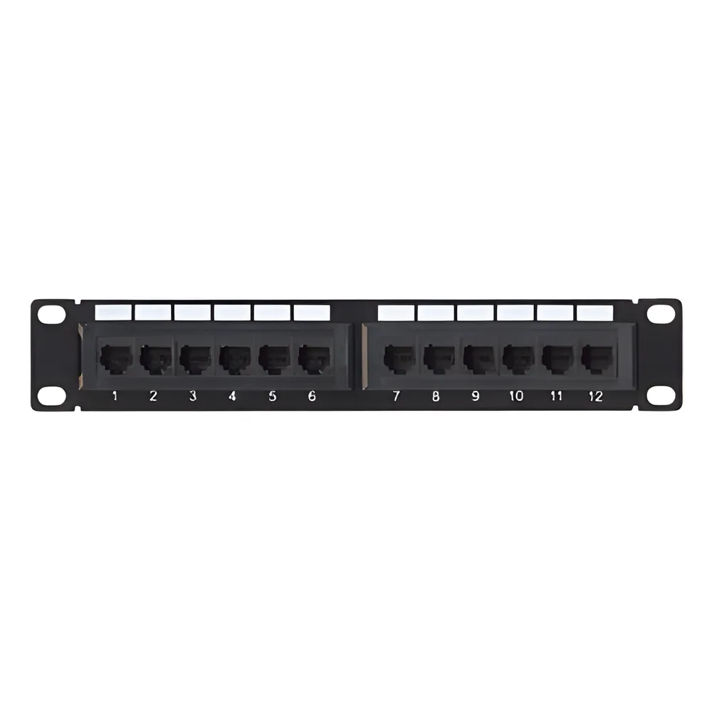 Panel de parcheo de impacto (110) UTP de 12 puertos Cat6, 10in