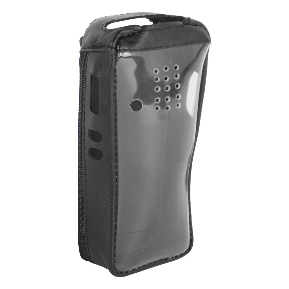 Funda Reforzada de Piel con Frente Transparente para Radios TK-2312/ TK3312K.