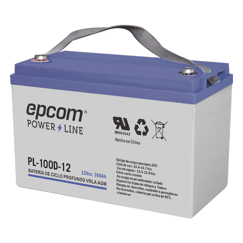 Batería AGM-VRLA Ciclo Profundo / 12 Vcc / 100 Ah / Terminales M6 HEX / Aplicaciones Fotovoltaicas