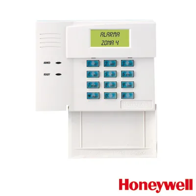 Consola de alarma con pantalla LCD numérica y mensajes prefijados en español