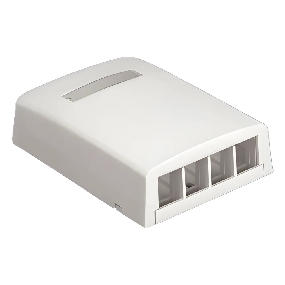 Caja de Montaje en Superficie, Para 4 Módulos Keystone, Color Marfil