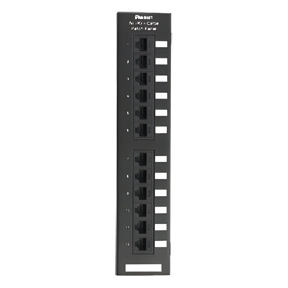 Panel de Parcheo de Impacto 110, Categoría 5e, Montaje en Pared Usando Accesorio WB89D, de 12 Puertos