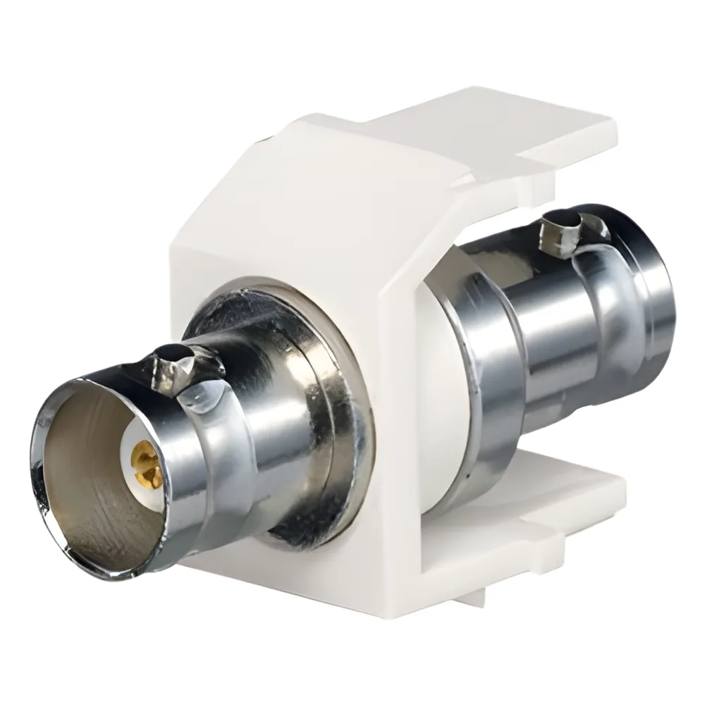 Módulo Acoplador Coaxial Tipo BNC, Keystone, de 50 Ohms, Color Marfil