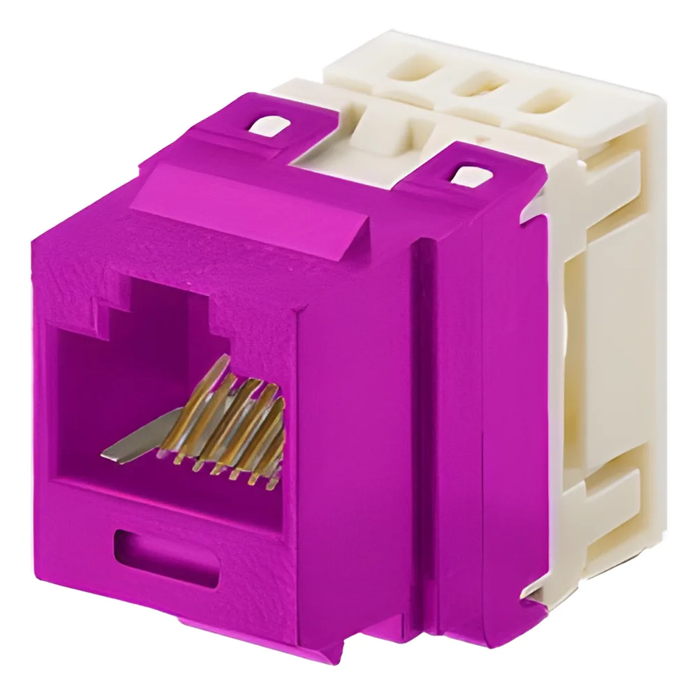 Conector Jack Estilo 110 (de Impacto), Tipo Keystone, Categoría 5e, de 8 Posiciones y 8 Cables, Color Violeta