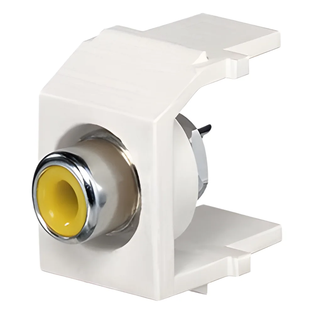 Conector RCA Keystone, con RCA para Soldar Color Amarillo, Módulo Marfil
