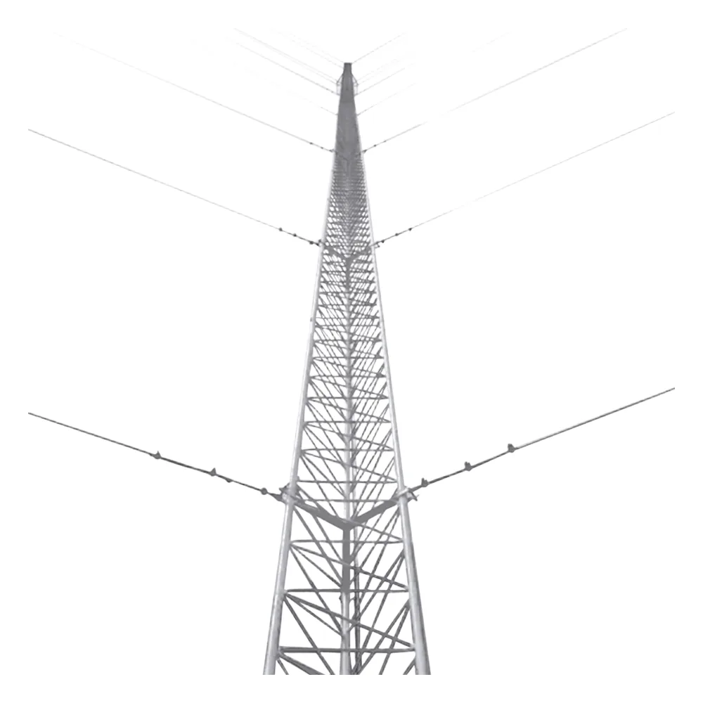 Kit de Torre Arriostrada de Piso de 33 m Altura con Tramo STZ45G Galvanizado por Inmersión en Caliente (No incluye retenida).