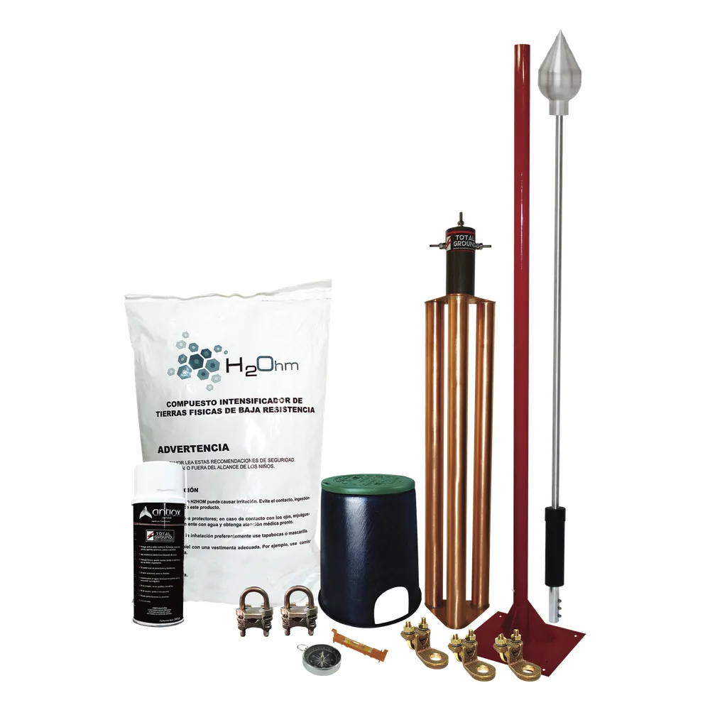Kit Pararrayo con Accesorios para Protección de Diámetro de 80 m.