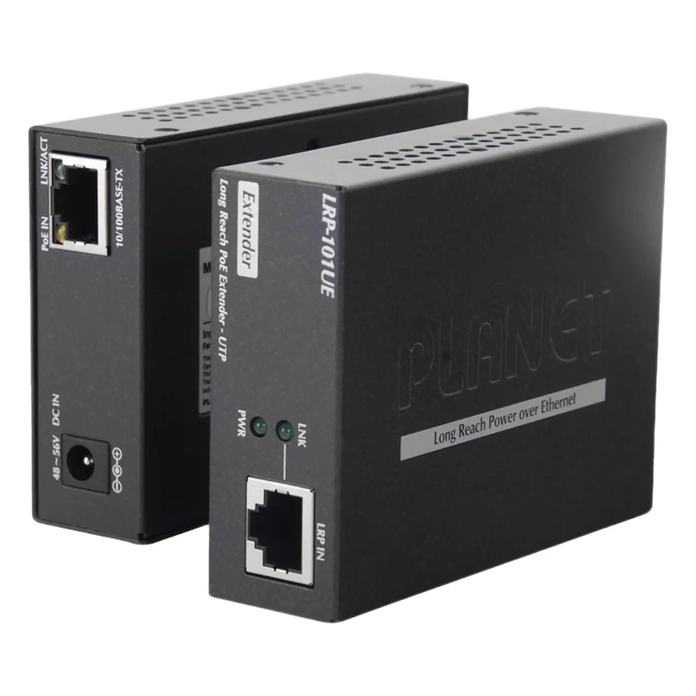Kit Transmisor y Receptor PoE de Largo Alcance Sobre UTP a 2 Hilos, Hasta 500 m