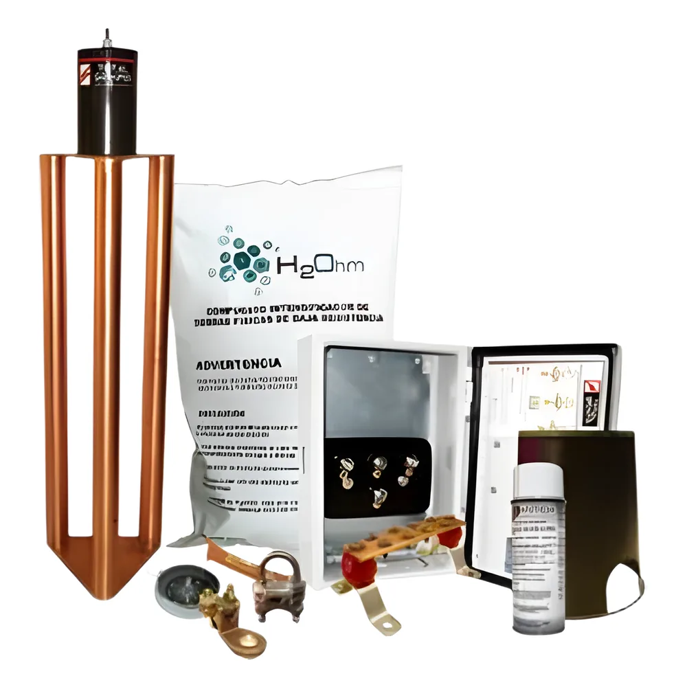 Kit de Tierra Física Con Electrodo Magnetoactivo Capacidad Max: 400 AMP