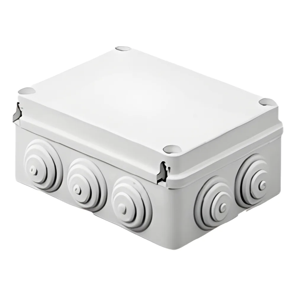 Caja Estanca de PVC Para Derivación y Conexión, 14 Entradas, Tapa Atornillada, 460x380x120 mm (Área interna, Uso Exterior IP55, Material que no Propaga el Fuego y Libre de Hálogenos