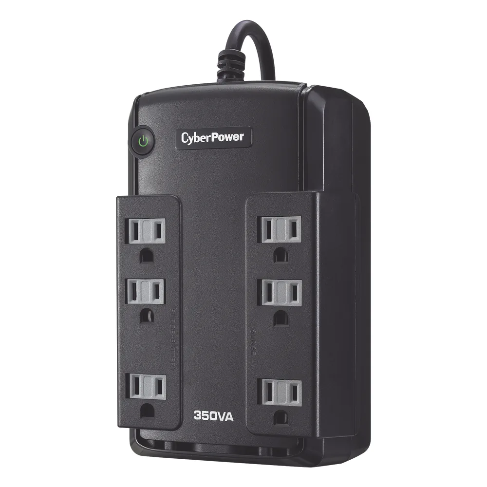UPS de 350 VA/255 W, Topología Standby, Entrada 120 Vca NEMA 5-15P, Tipo Gabinete Compacto, Con 6 Tomas NEMA 5-15R
