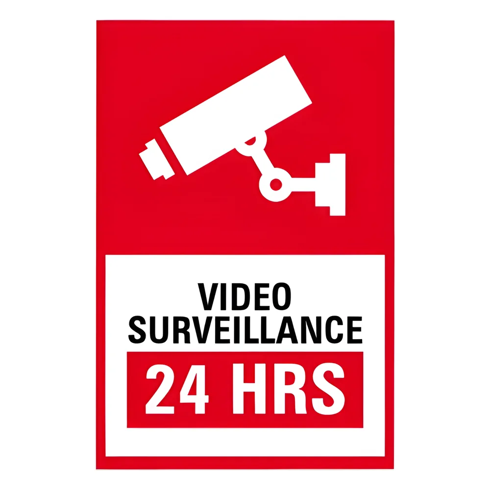 Letrero de Videovigilancia en Poliestireno (Inglés)