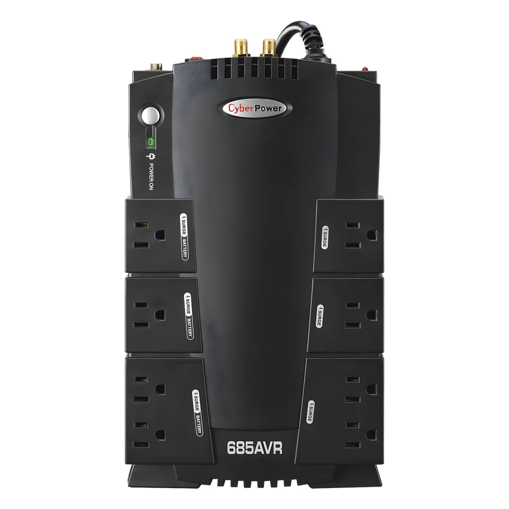 UPS de 685 VA/390 W, Topología Línea Interactiva, Entrada 120 Vca NEMA 5-15P, Tipo Gabinete Compacto, Con 8 Tomas NEMA 5-15R