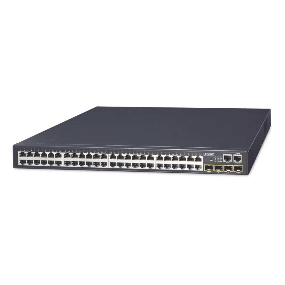Switch Stack Administrable Capa 3 de 48 puertos 1Gbps + 4 puertos SFP 1Gbps Throughput 77 Mpps