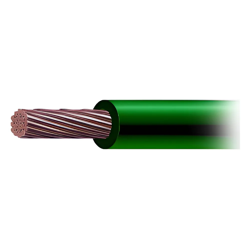 Cable de Cobre Recubierto THW-LS Calibre 4 AWG 19 Hilos Color Verde (50 metros)