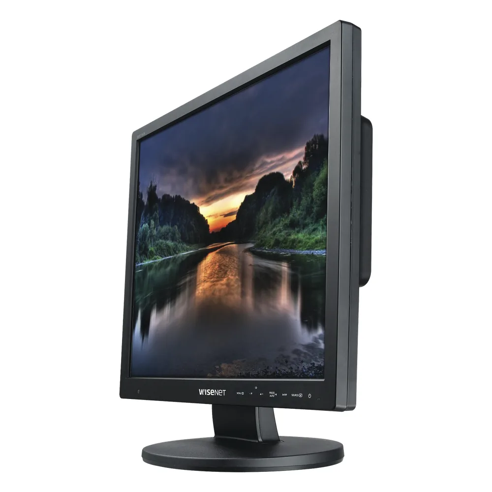 Monitor Profesional LED de 19" con Cristal templado ideal para Videovigilancia / Uso 24/7 / Resolución 1280x1024p/ Entradas de video HDMI, VGA y BNC