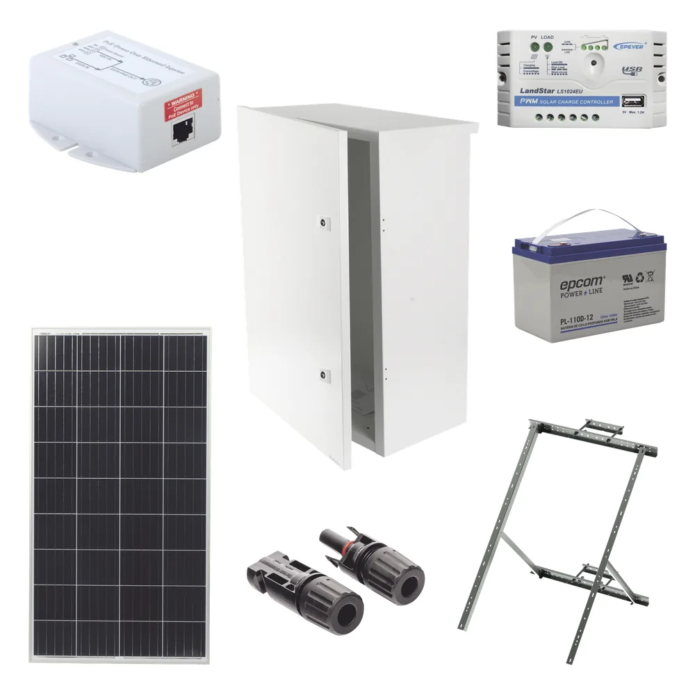 Kit Solar de 14 W con PoE Pasivo 24 Vcc para un radio de Ubiquiti airMAX o Cambium ePMP