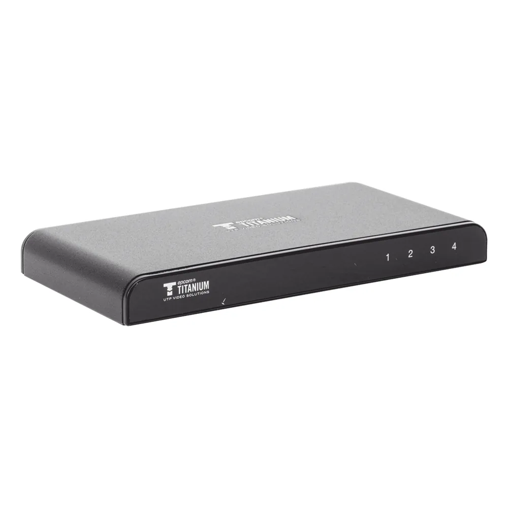 Divisor (Splitter) HDMI 4K de 1 Entrada a 4 Salidas (Simultaneas) / Soporta 4K×2K / Soporta hasta 4 equipos con conexión en Cascada / HDMI 3D / HDR / HDMI 1.4 / HDCP 1.4 / Audio PCM / Longitud del cable de entrada ≤30m y salida ≤25m.