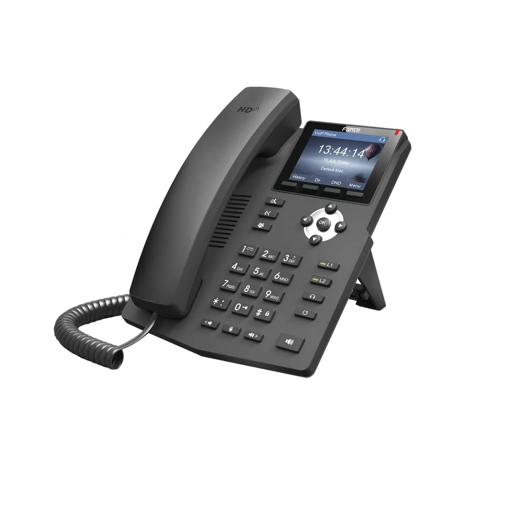 Teléfono IP empresarial para 2 lineas SIP con pantalla LCD de 2.4 Pulgadas a color y conferencia de 3 vías