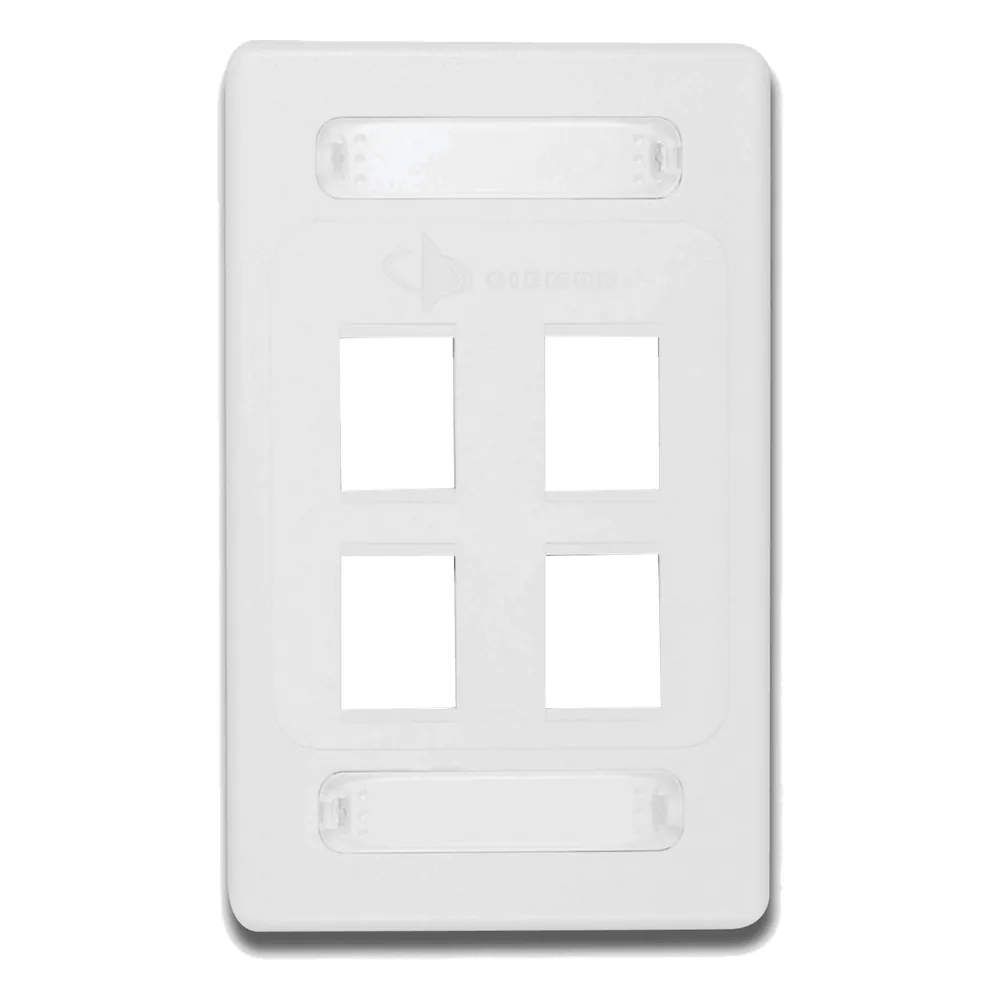 Placa de Pared Modular 10G MAX de 4 Salidas, Color Blanco