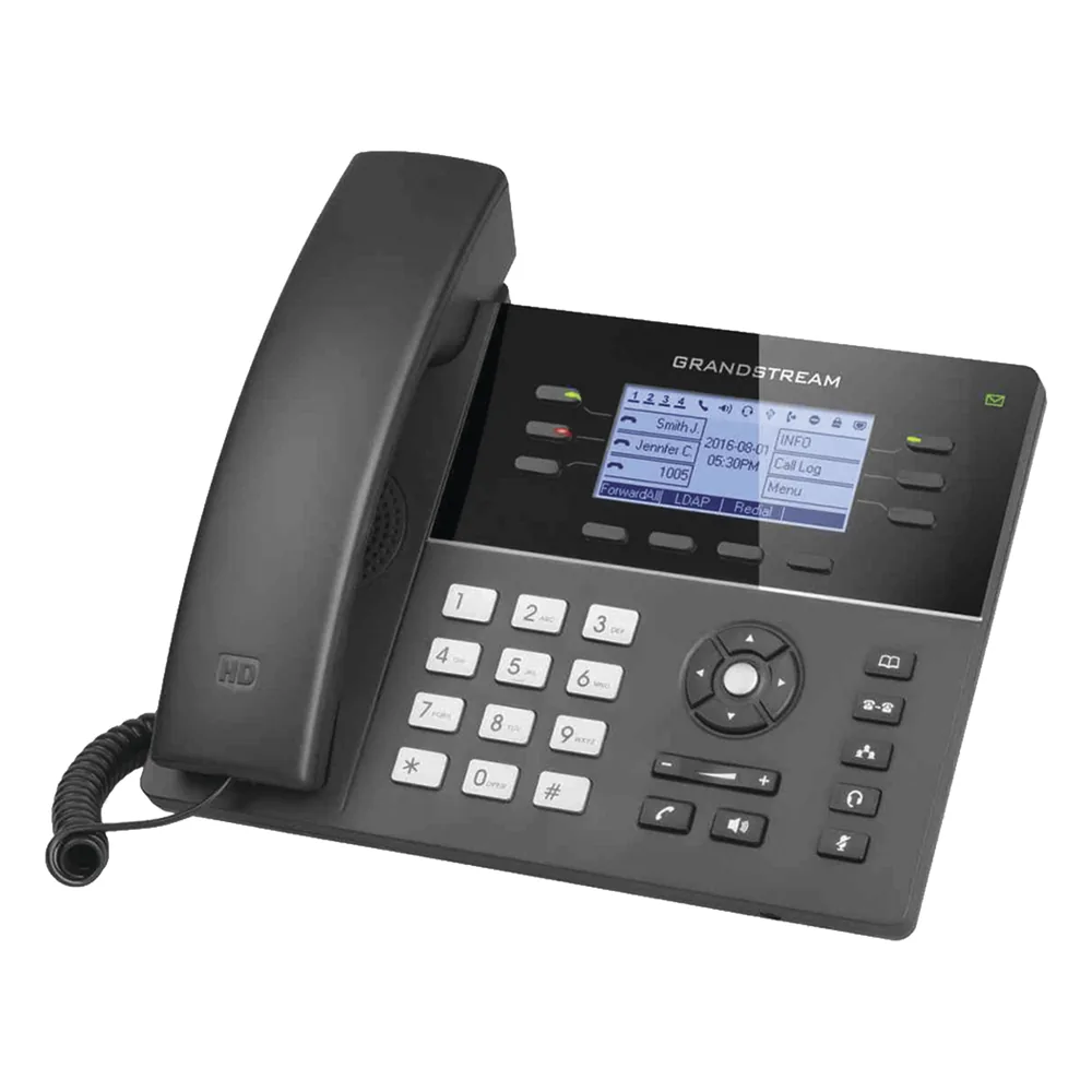 Teléfono IP Gama media de 6 Líneas con 4 teclas de función, 24 teclas de extensión BLF digital y conferencia de 5 vías PoE