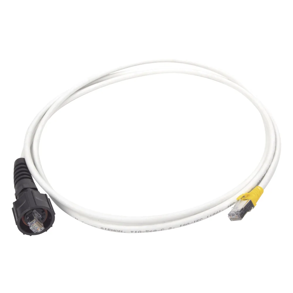 Patch Cord Reforzado Industrial (Ruggedized), Cat6A Blindado S/FTP, CM/LS0H, 2.13 Metros (7 Pies)