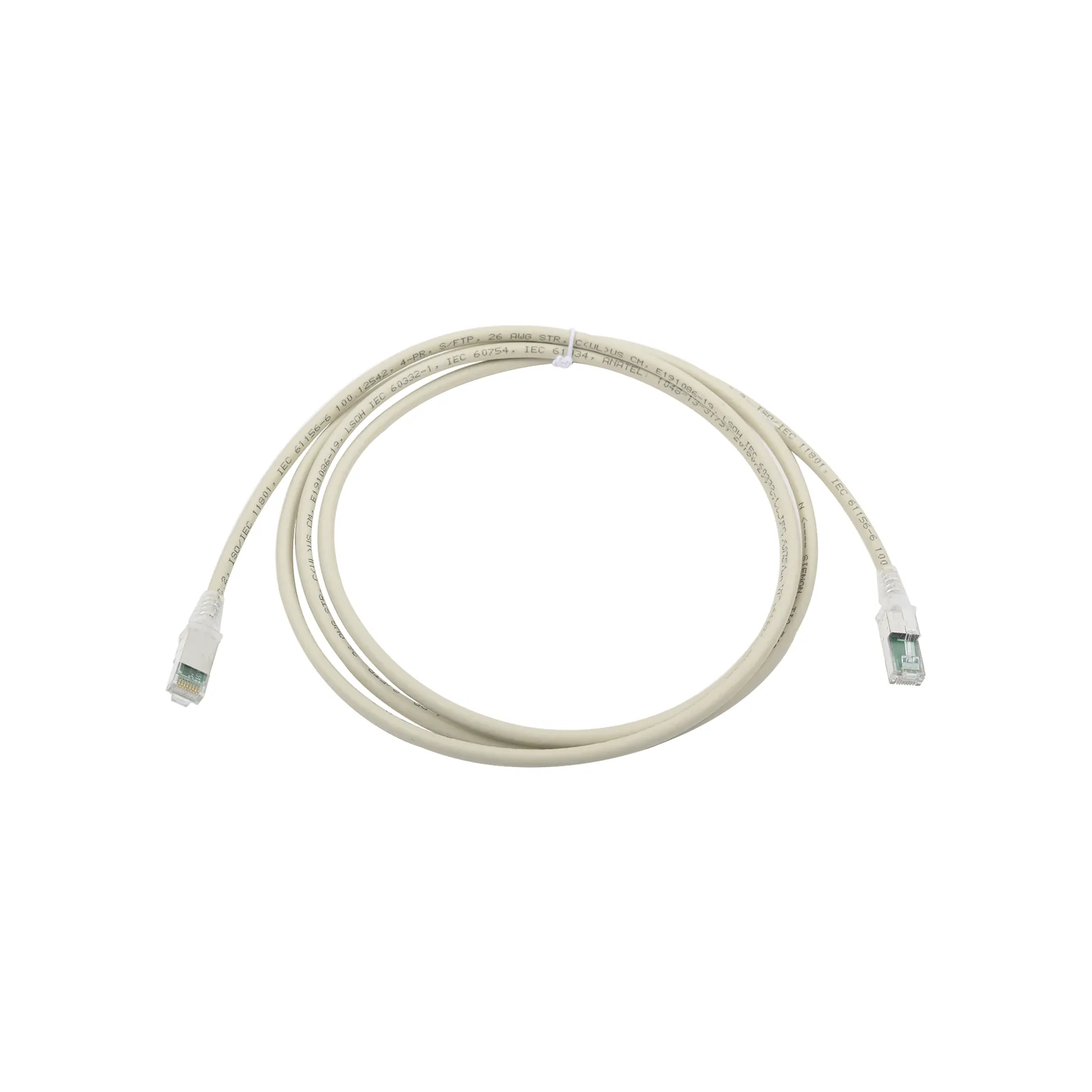 Patch Cord Z-MAX Cat6A S/FTP, CM/LS0H, 2.13 Metros (7 Pies), Color Gris, Versión Bulk (Sin Empaque Individual)