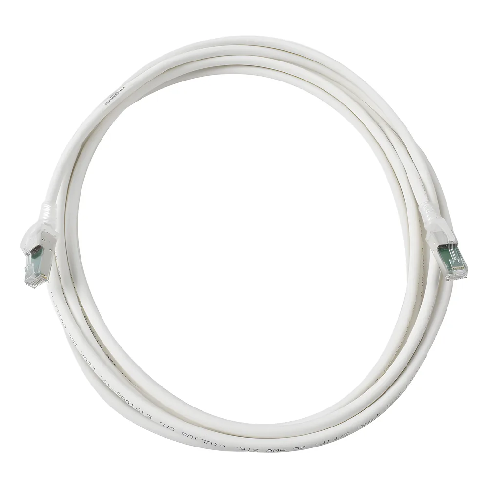 Patch Cord Z-MAX Cat6A S/FTP, CM/LS0H, 6.1 Metros (20 Pies), Color Blanco, Versión Bulk (Sin Empaque Individual)
