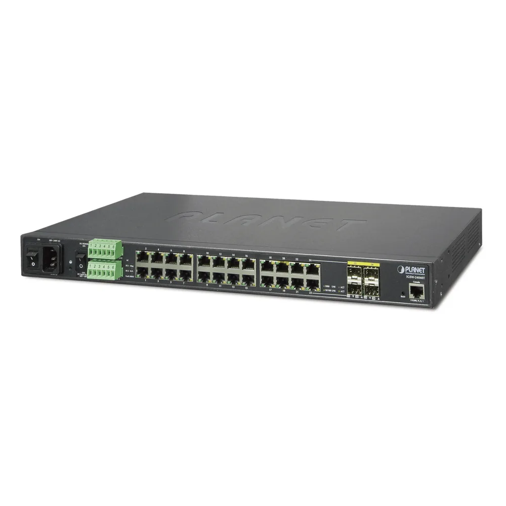 Switch Industrial Administrable 24 Puertos 1000Mbps con 4 Puertos SFP