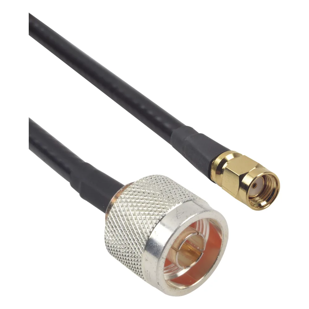 Cable LMR-240 de 60 cm con conectores N Macho y SMA Macho Inverso.