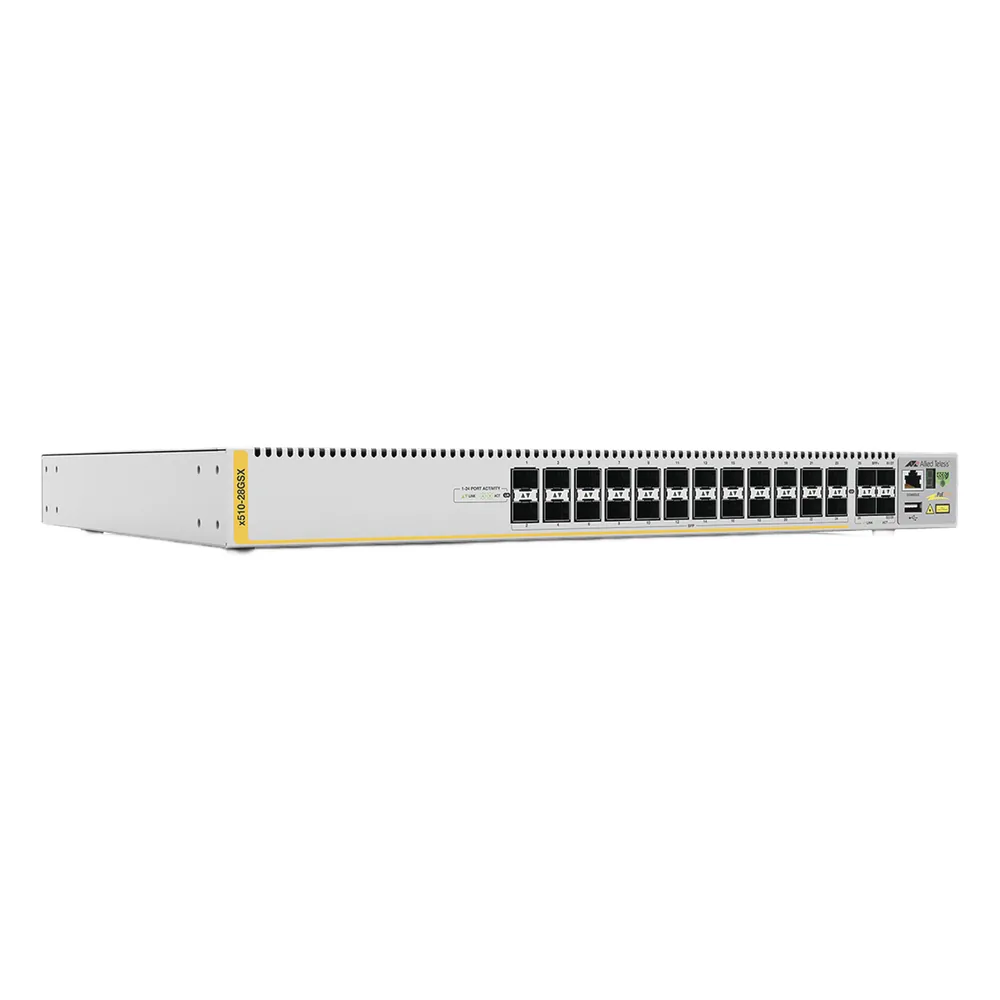 Switch Stackeable Capa 3, 24 puertos SFP Gigabit + 4 puertos SFP+ 10 G, fuente redundante