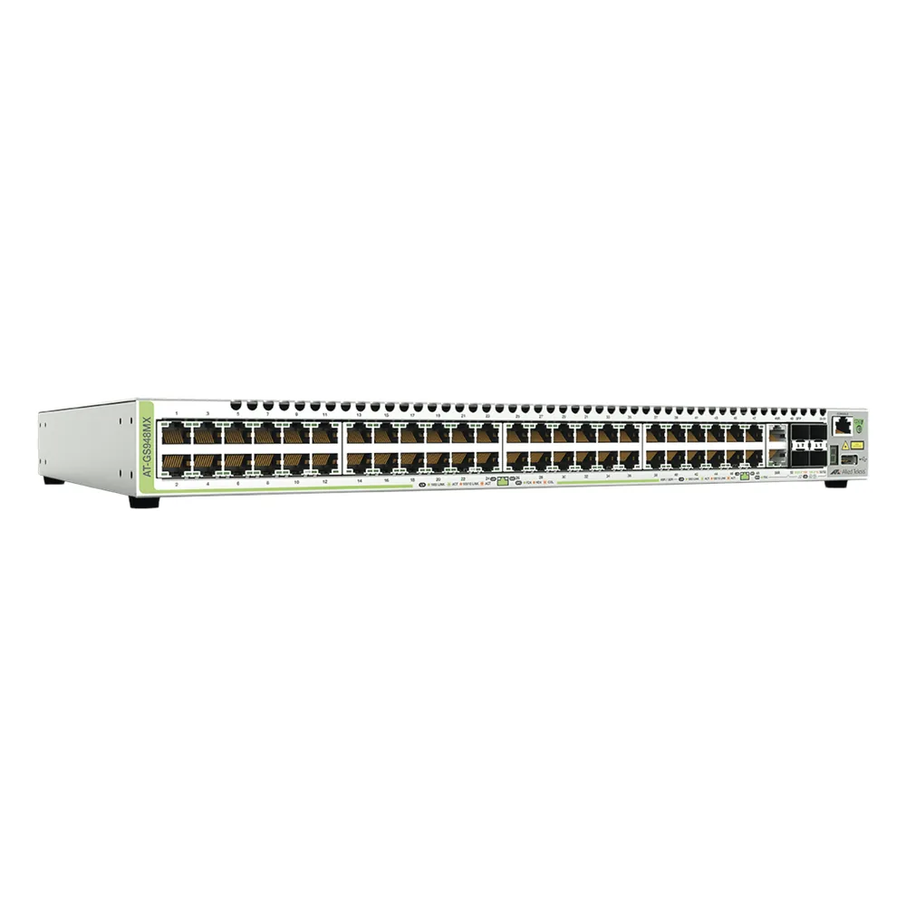 Switch Stackeable Capa 3, 48 puertos 10/100/1000Mbps + 2 puertos SFP Combo + 2 puertos SFP+ 10G Stacking